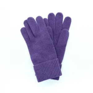 Cashmere Gloves With Ribbed Cuff: SK Purple