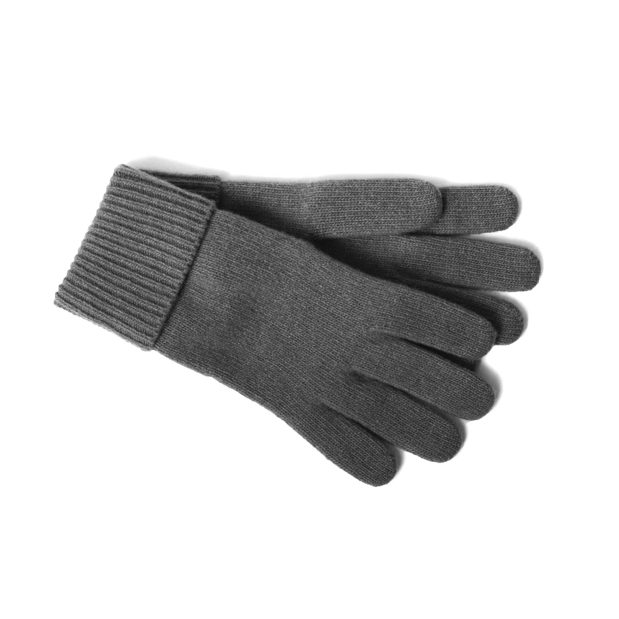 Cashmere Gloves With Ribbed Cuff: SK Purple