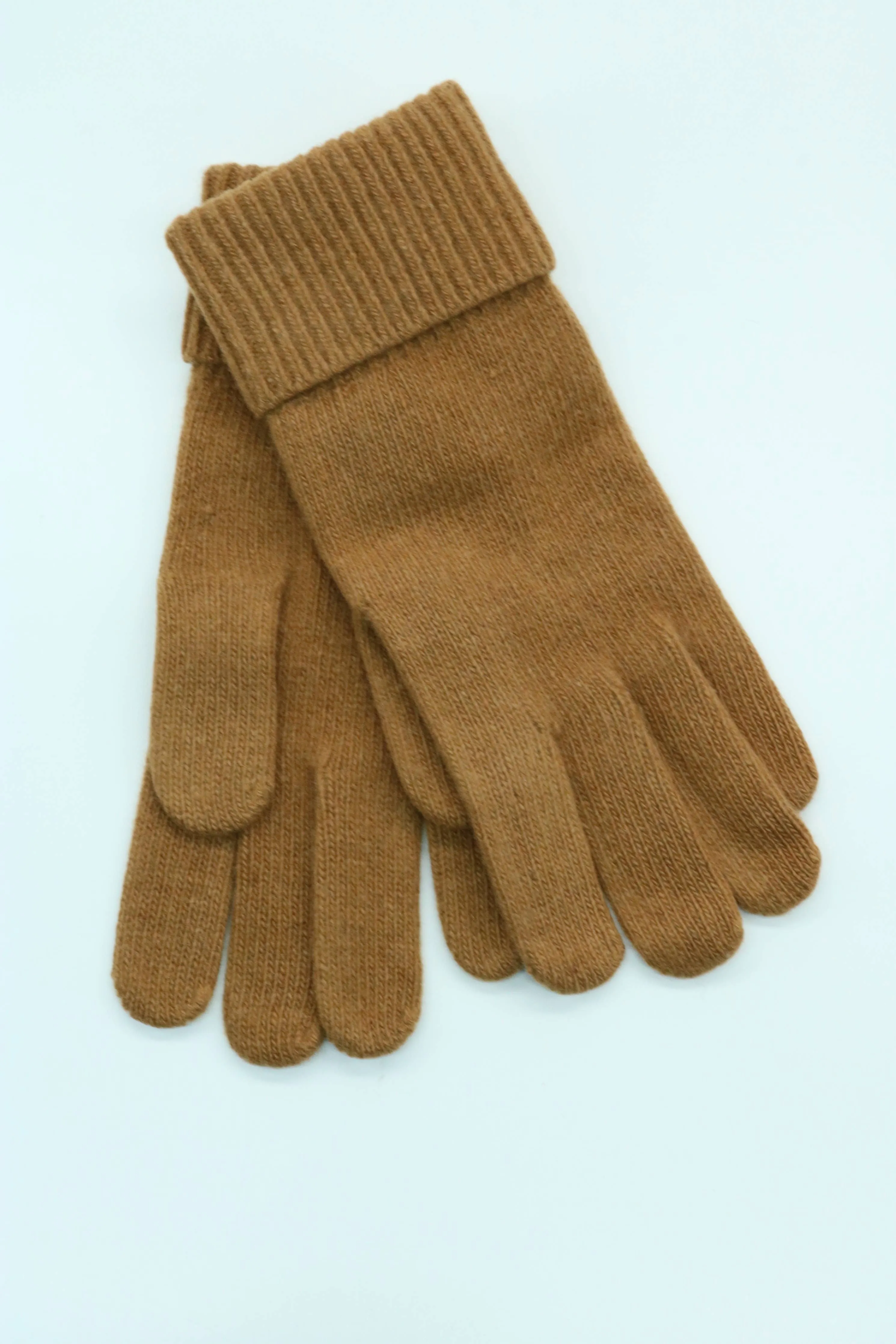 Cashmere Gloves With Ribbed Cuff: SK Purple