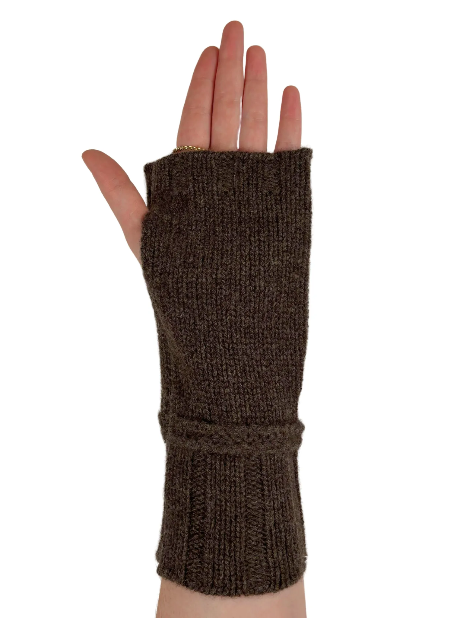 Cashmere Mittens in Brown