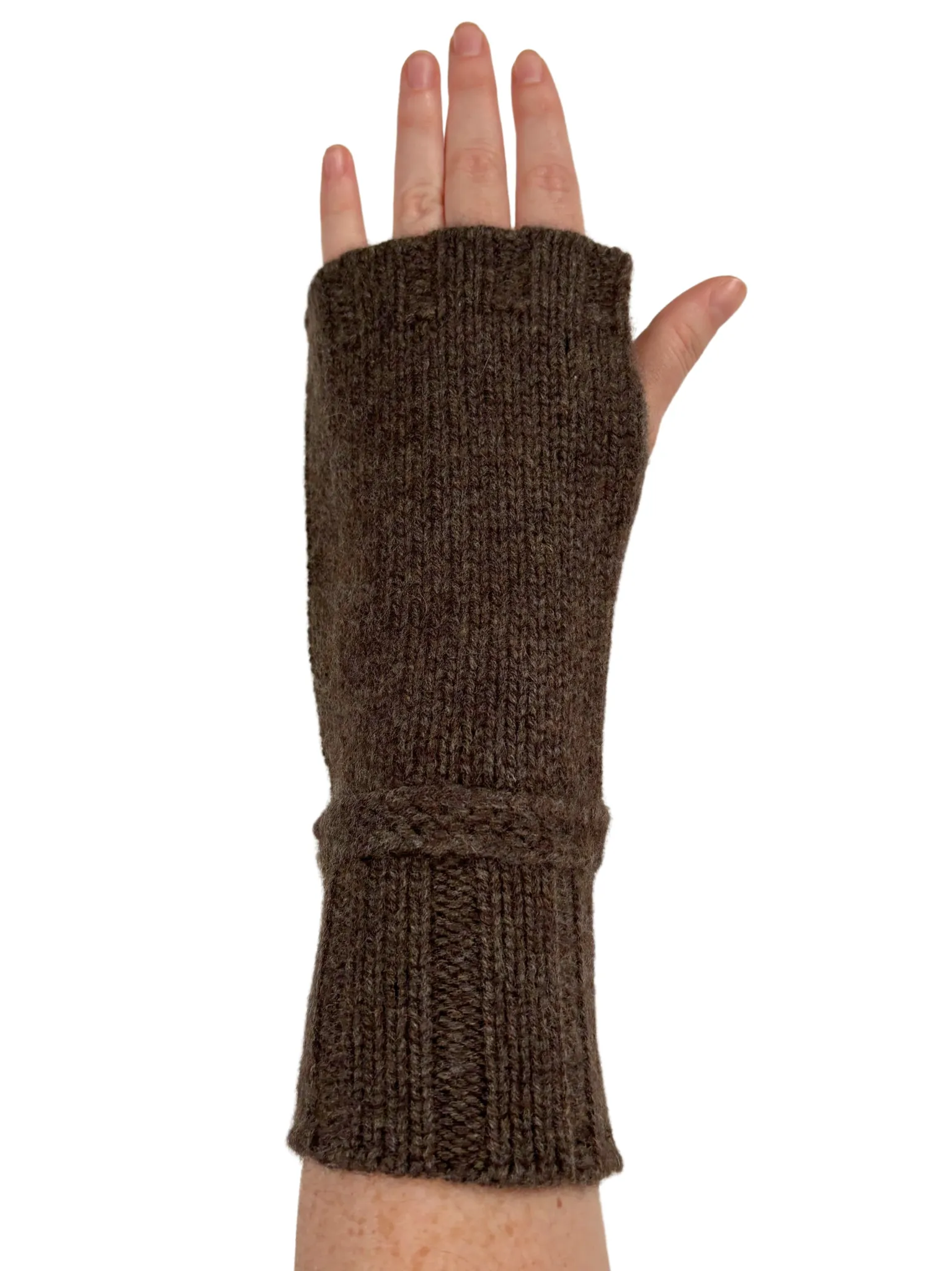 Cashmere Mittens in Brown