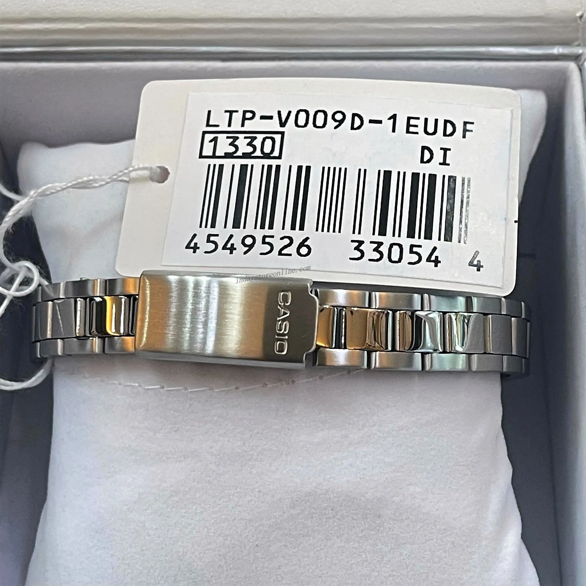 Casio Standard Women's Watch LTP-V009D-1E Square Type Silver Plated Stainless Steel Strap