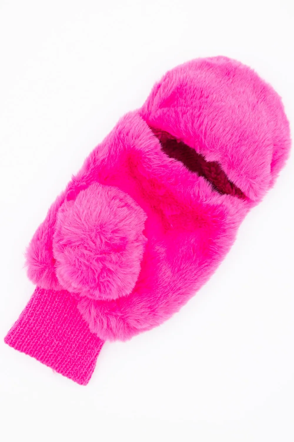 C.C. Faux Fur Mittens for Women in Hot Pink | MT-715-HOTPINK