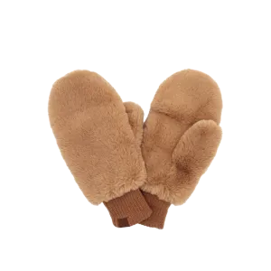 C.C Faux Fur Mittens with Shepherd Lining- Camel