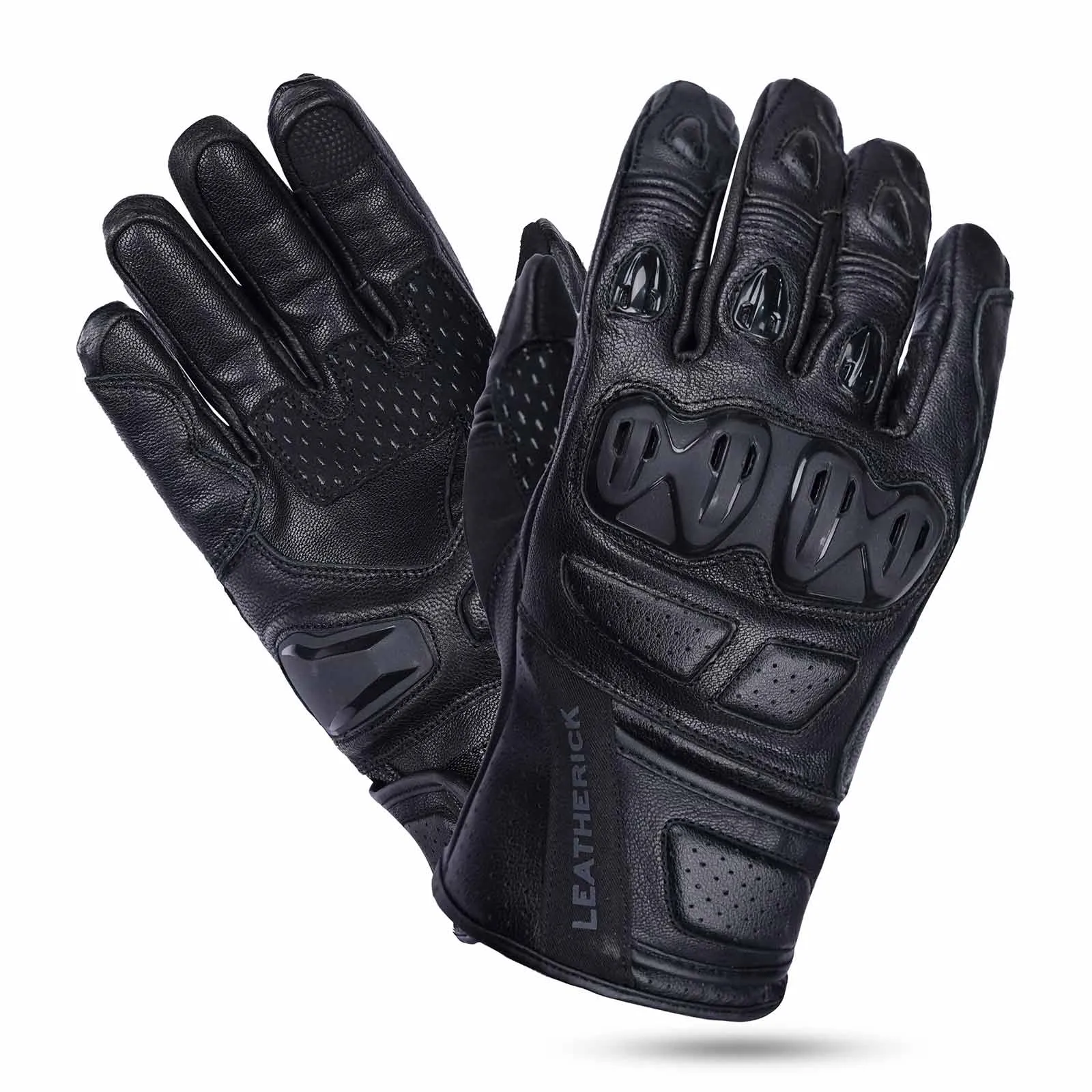 CE-Certified Men’s Motorbike Black Gloves