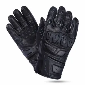 CE-Certified Men’s Motorbike Black Gloves