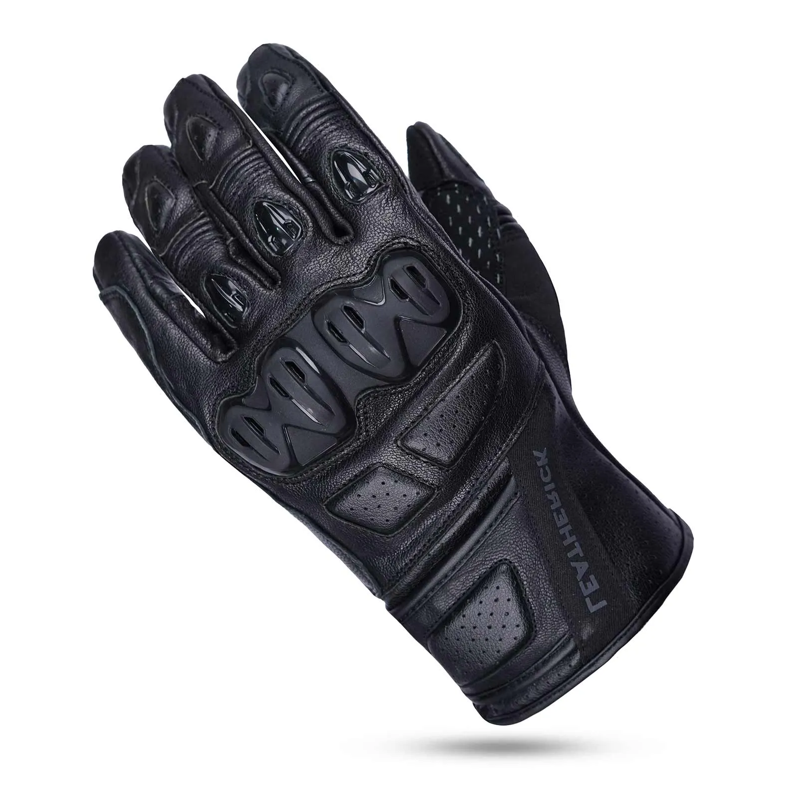 CE-Certified Men’s Motorbike Black Gloves