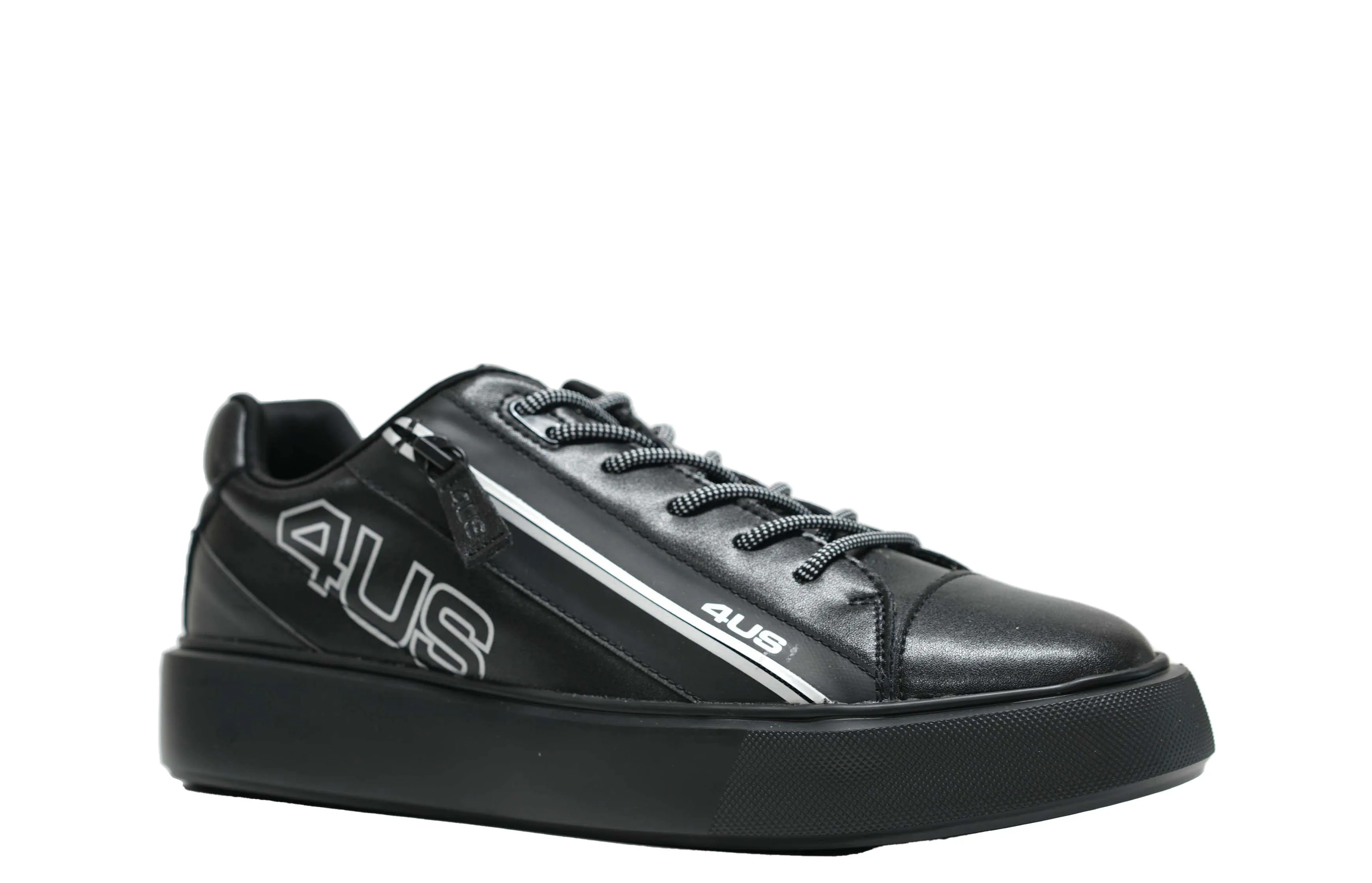 Cesare Paciotti 4US Men’s Black Leather Zip Sneaker BB9001