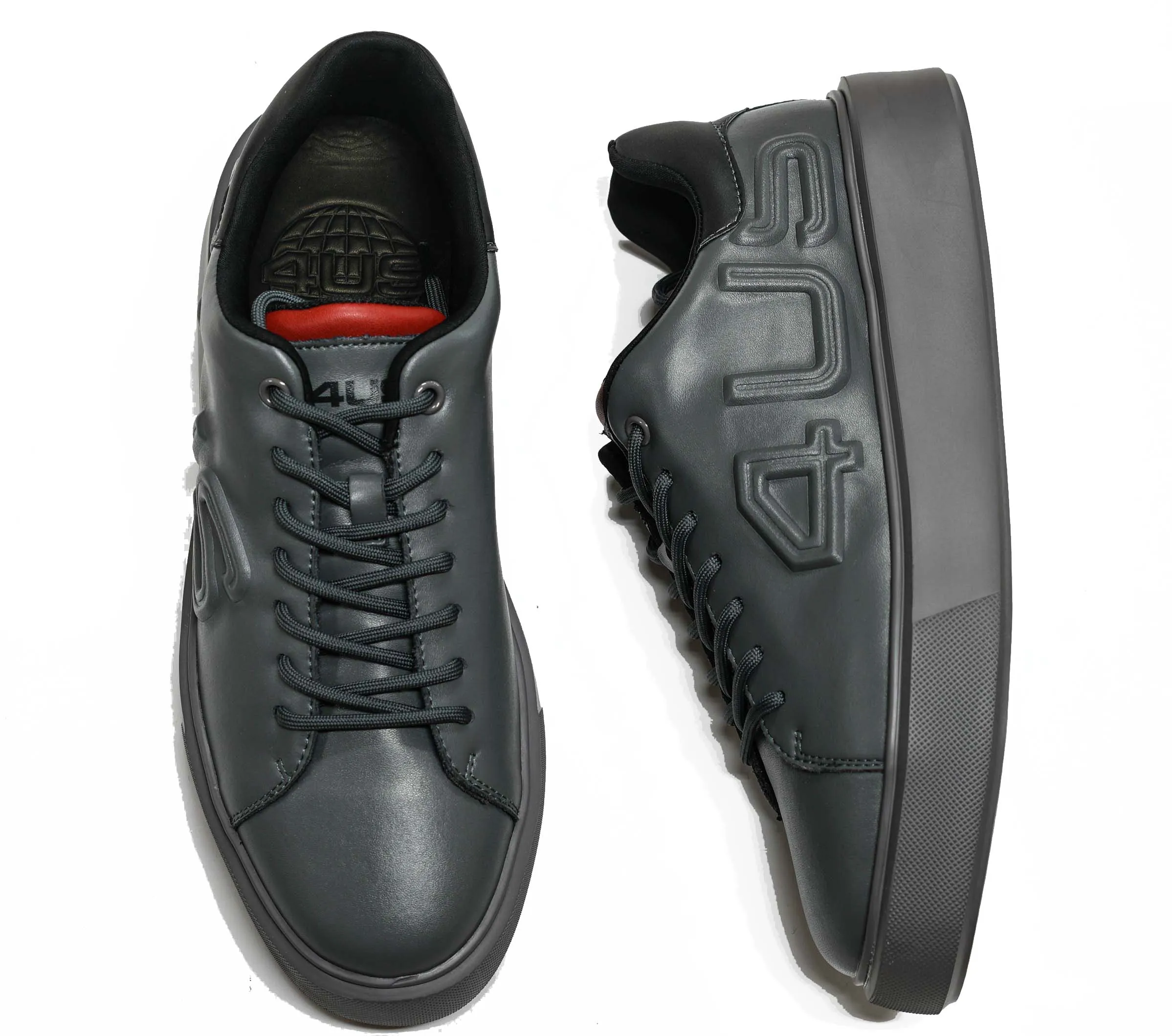 Cesare Paciotti 4US Men’s Grey & Black Leather Sneaker BB9000