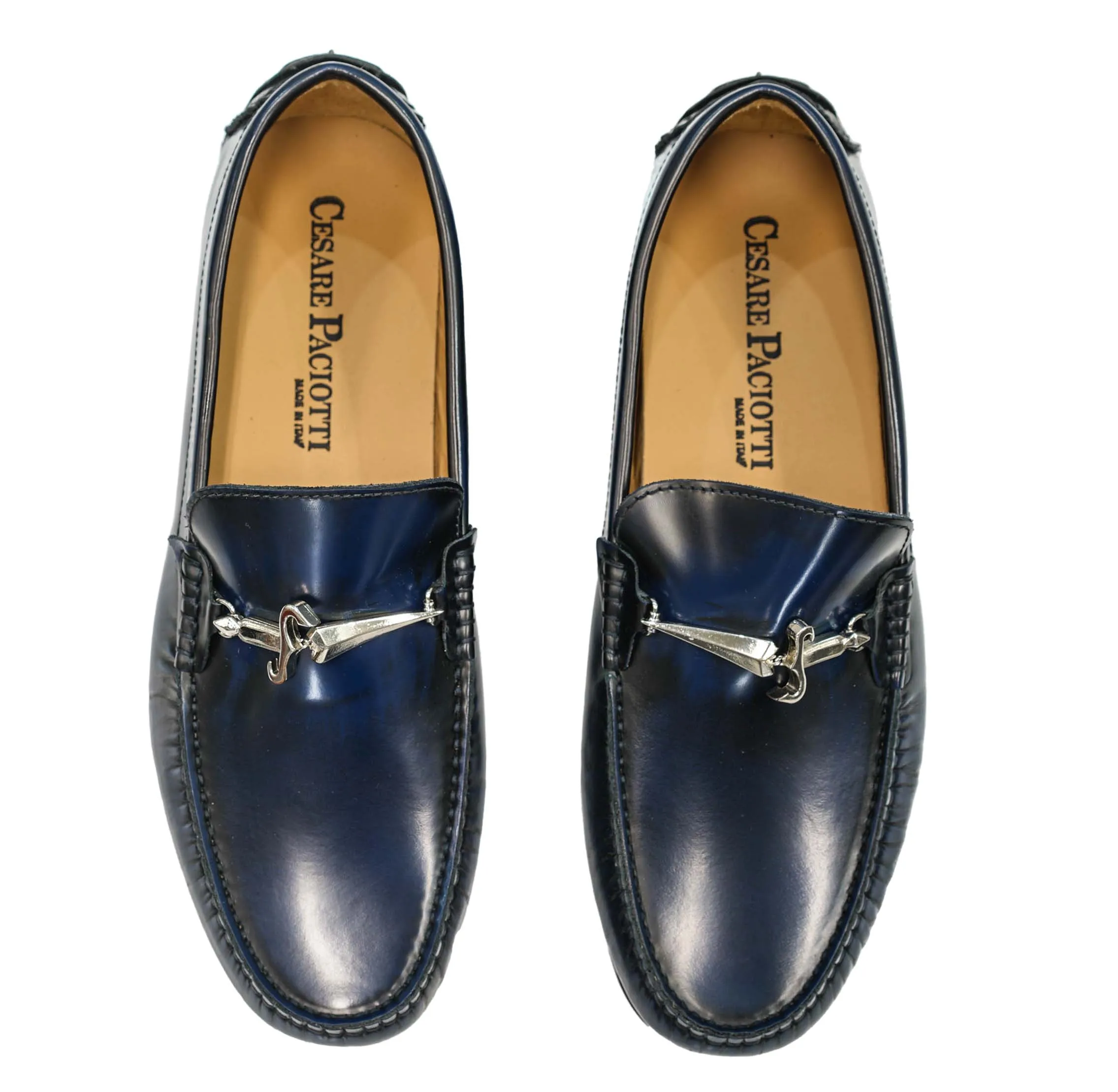 Cesare Paciotti Men’s Navy Leather Moccasin YB10001 40% OFF