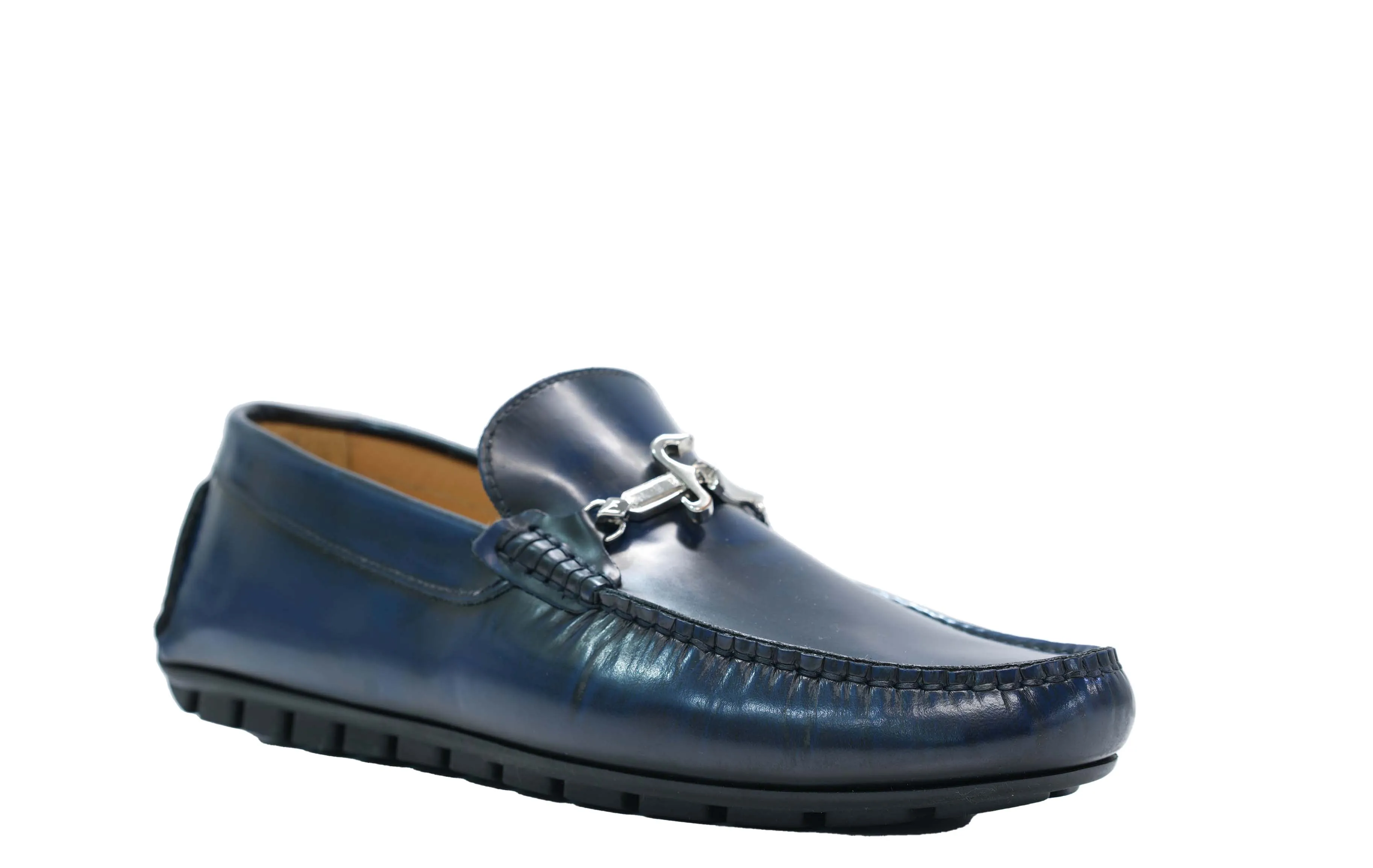 Cesare Paciotti Men’s Navy Leather Moccasin YB10001 40% OFF