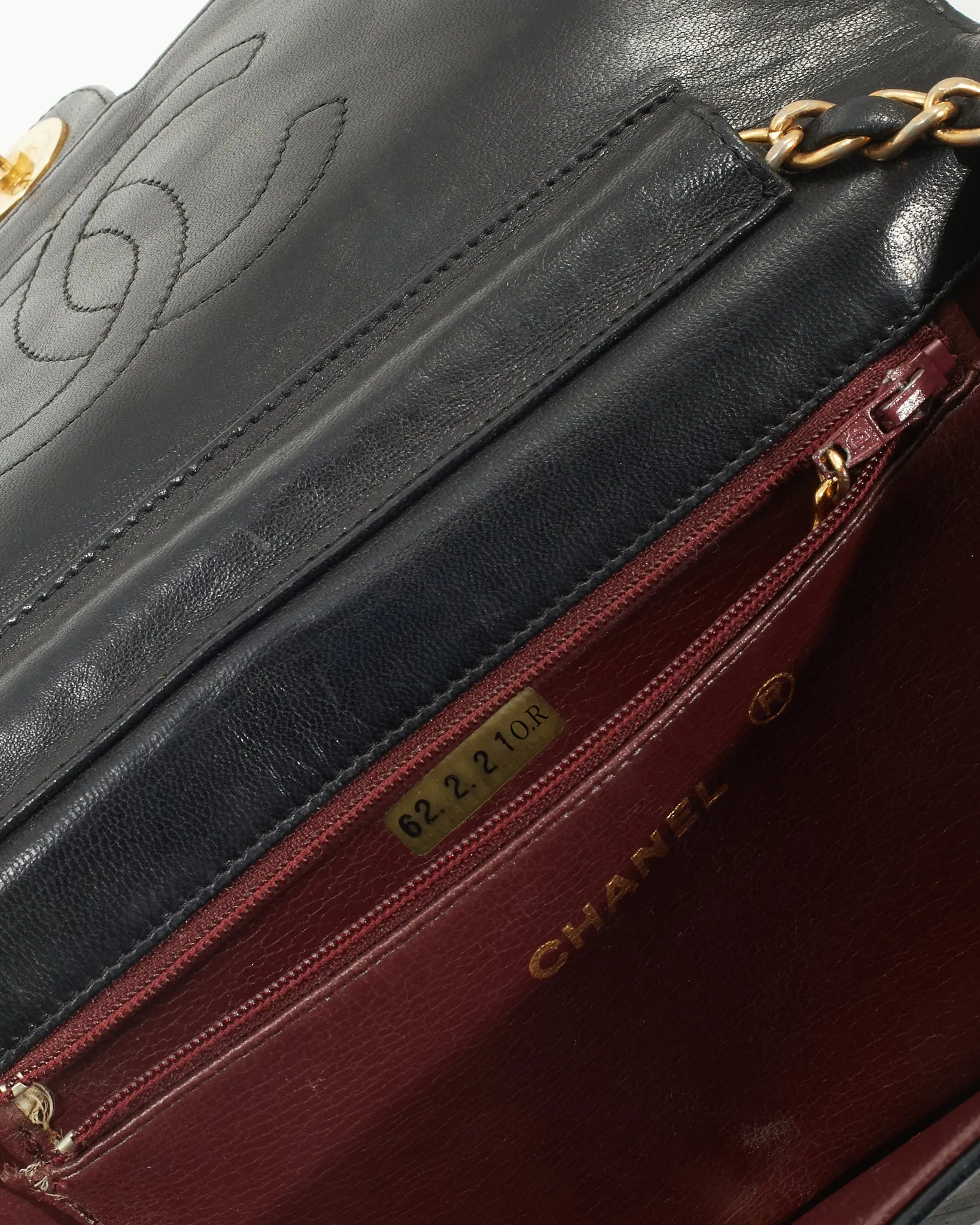 Chanel Black Lambskin Vintage Coco Flap Chain Bag