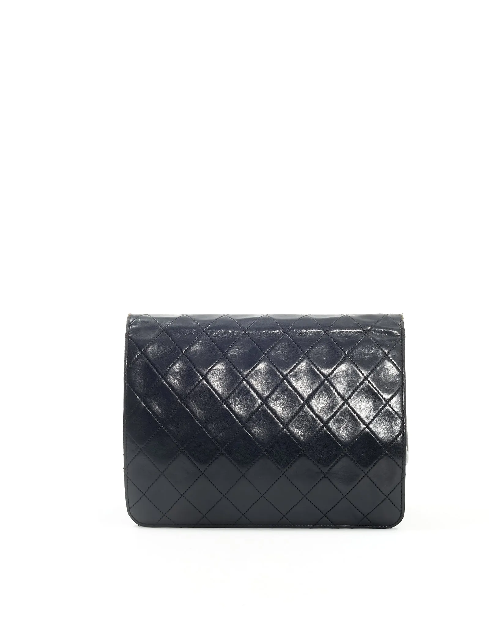 Chanel Black Lambskin Vintage Coco Flap Chain Bag