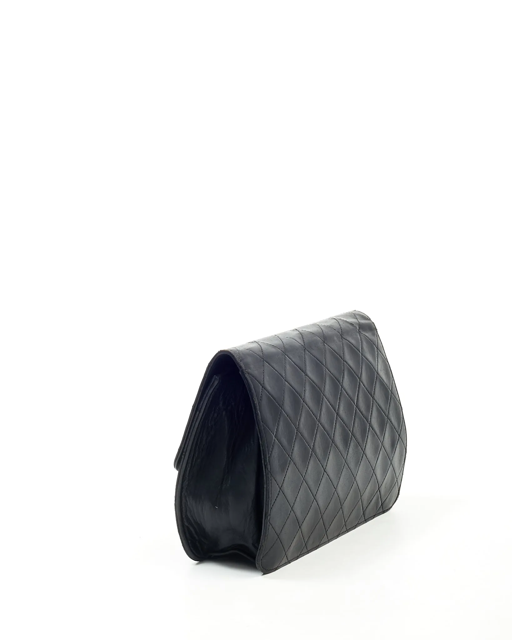 Chanel Black Lambskin Vintage Coco Flap Chain Bag