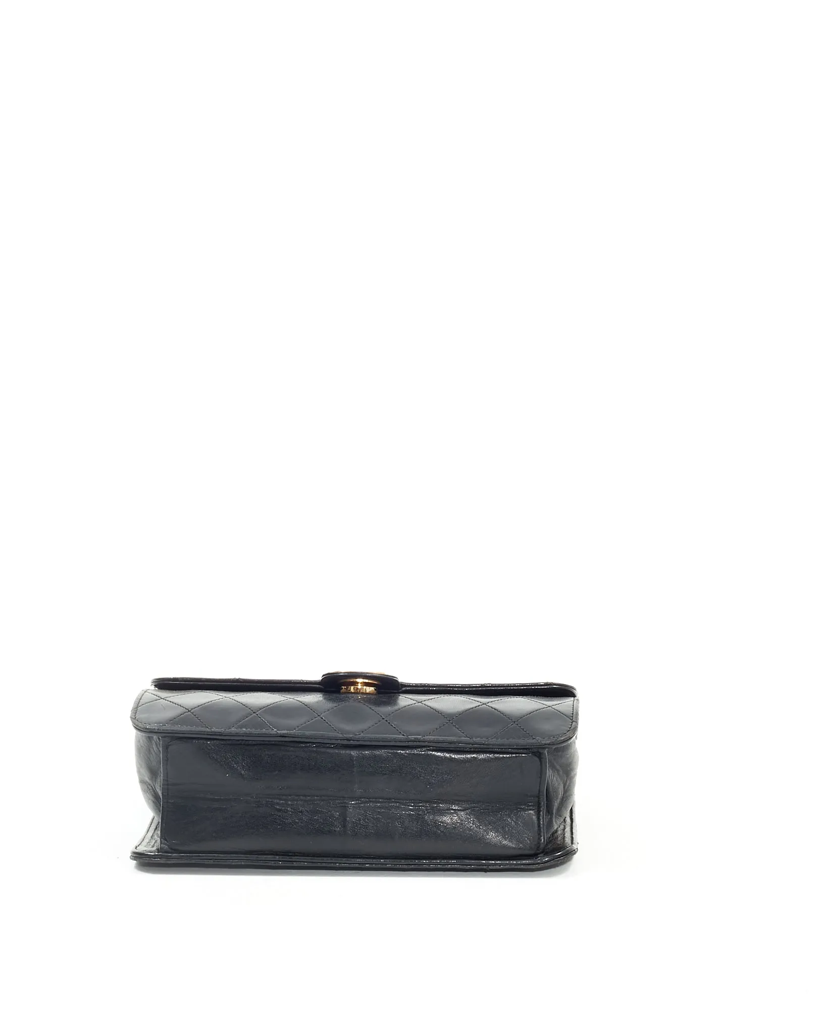 Chanel Black Lambskin Vintage Coco Flap Chain Bag