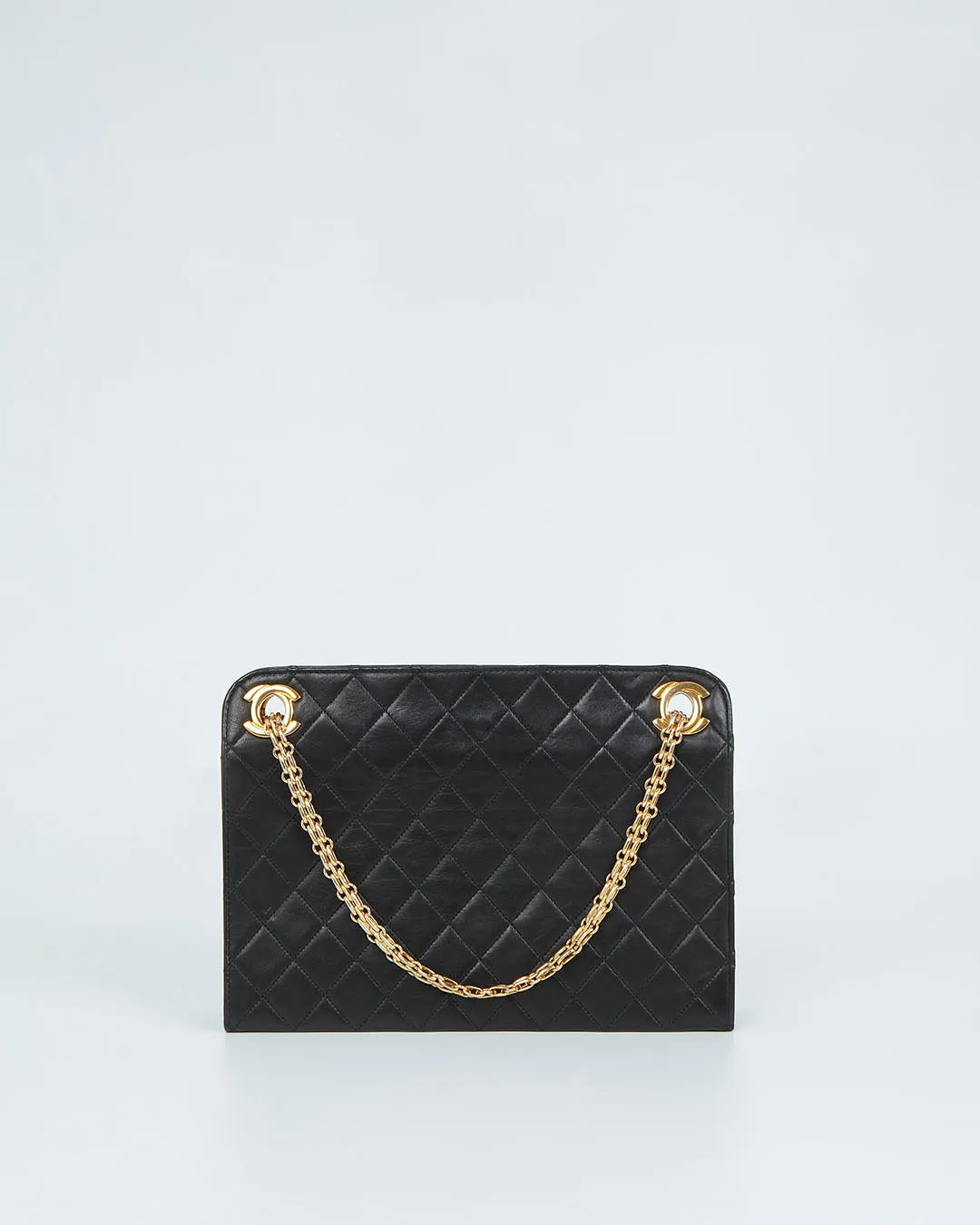 Chanel Vintage Black Lambskin CC Chain Shoulder Bag