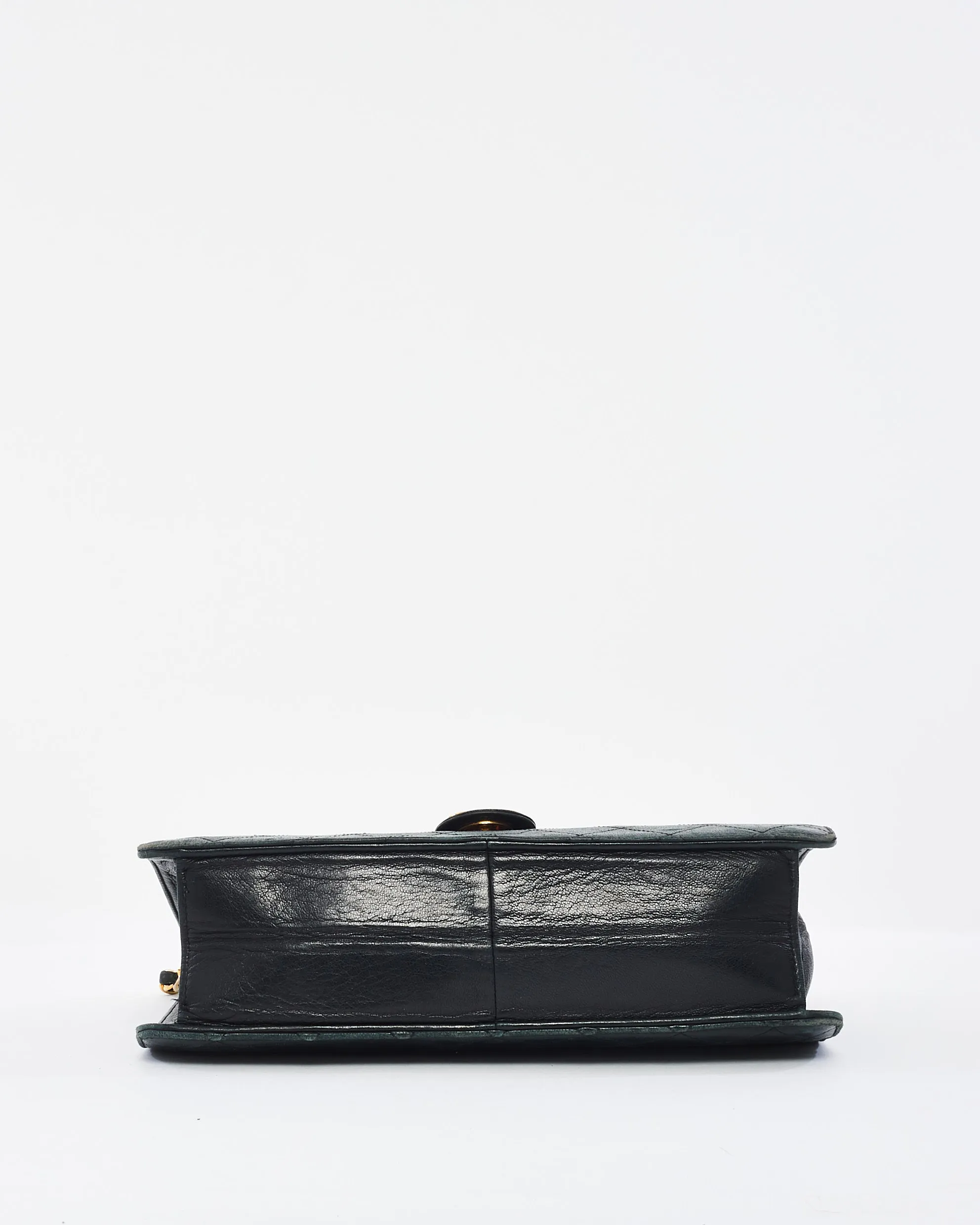 Chanel Vintage Black Quilted Lambskin Leather Single Flap Bag