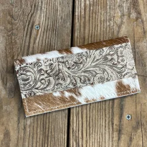Checkbook Cover - Longhorn w/ Wildflower