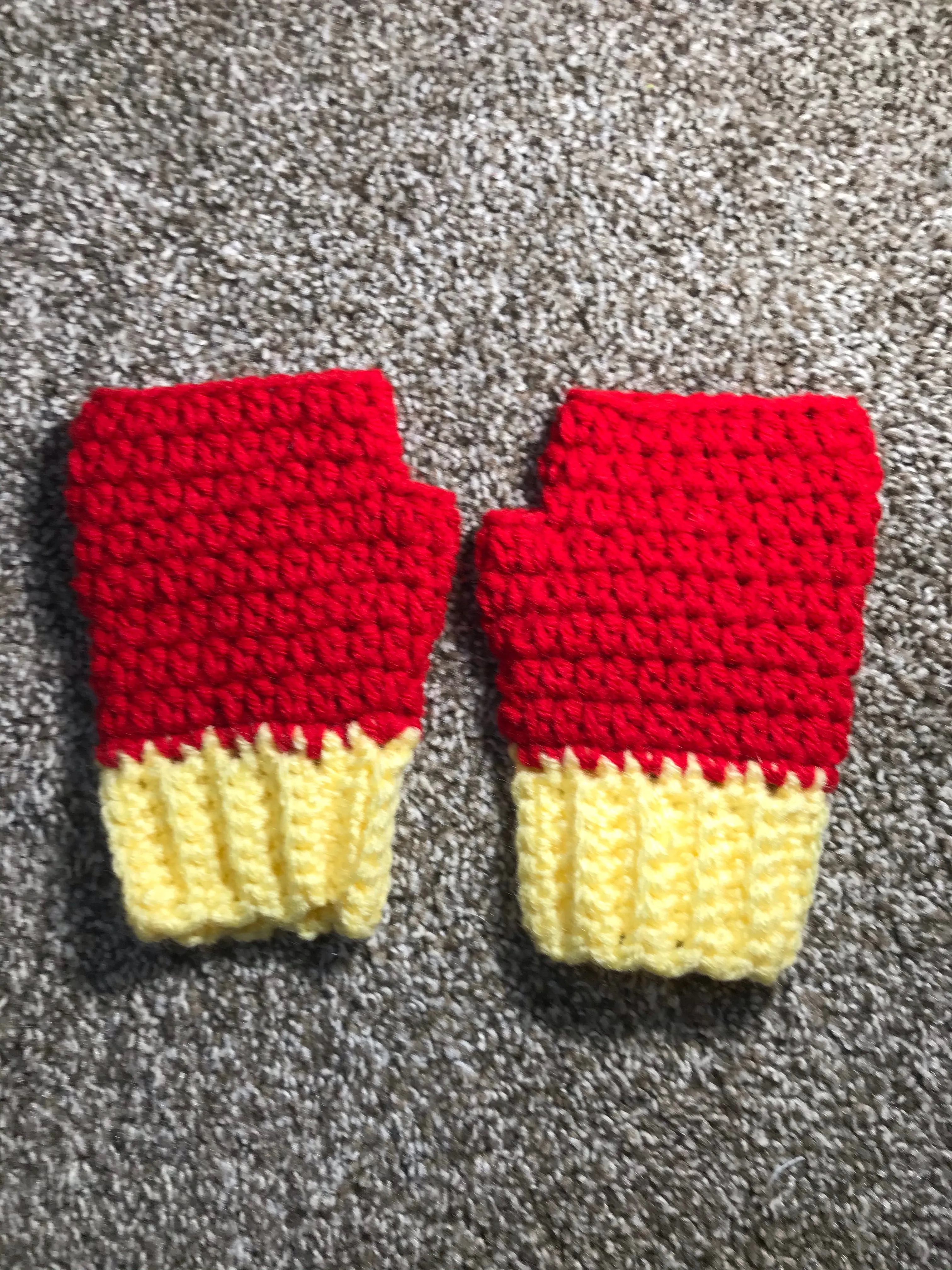 Child Fingerless Gloves (two tone)