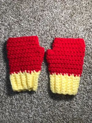 Child Fingerless Gloves (two tone)