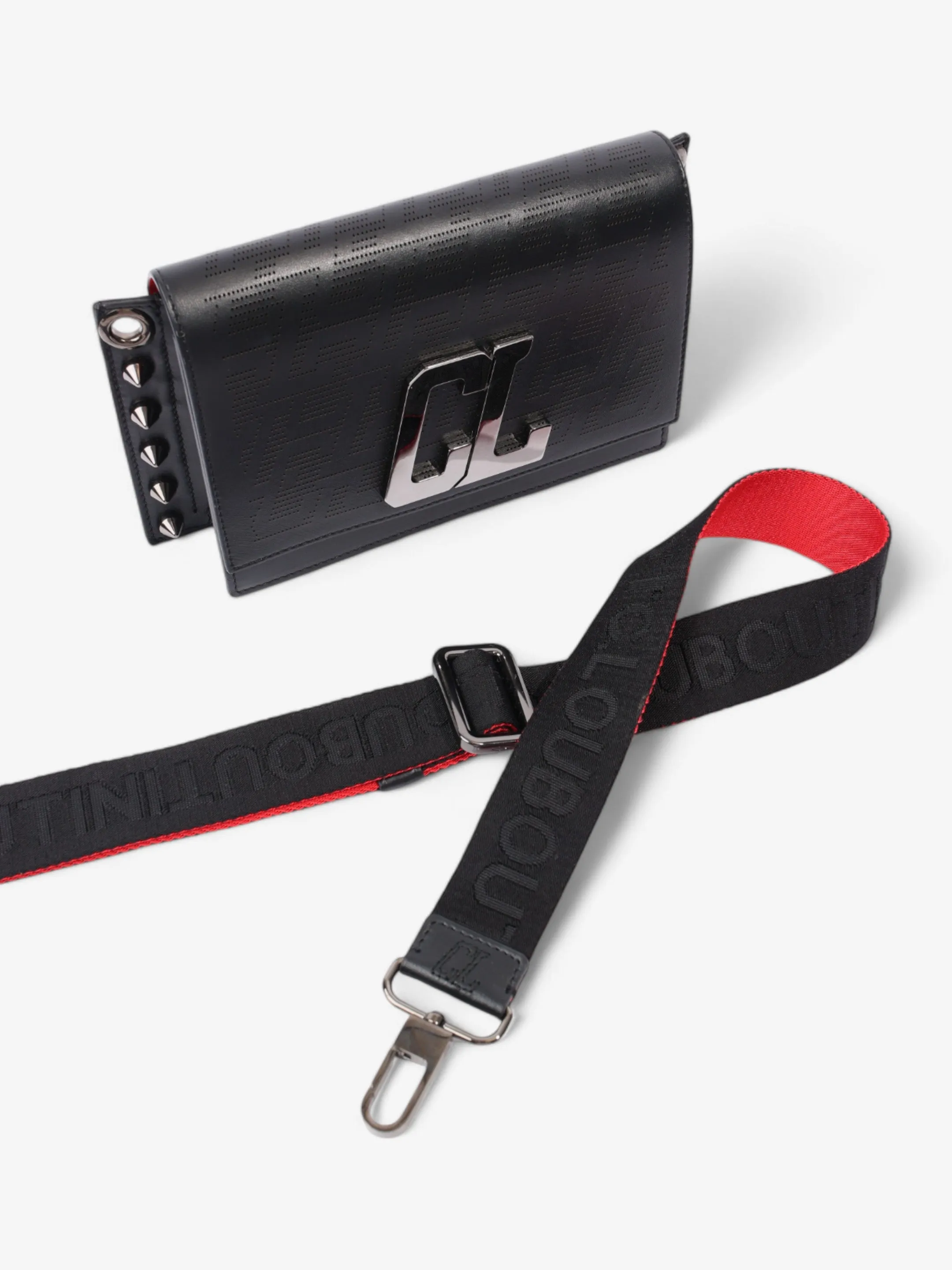 Christian Louboutin Wallstrap Messenger Bag Black / Red Leather