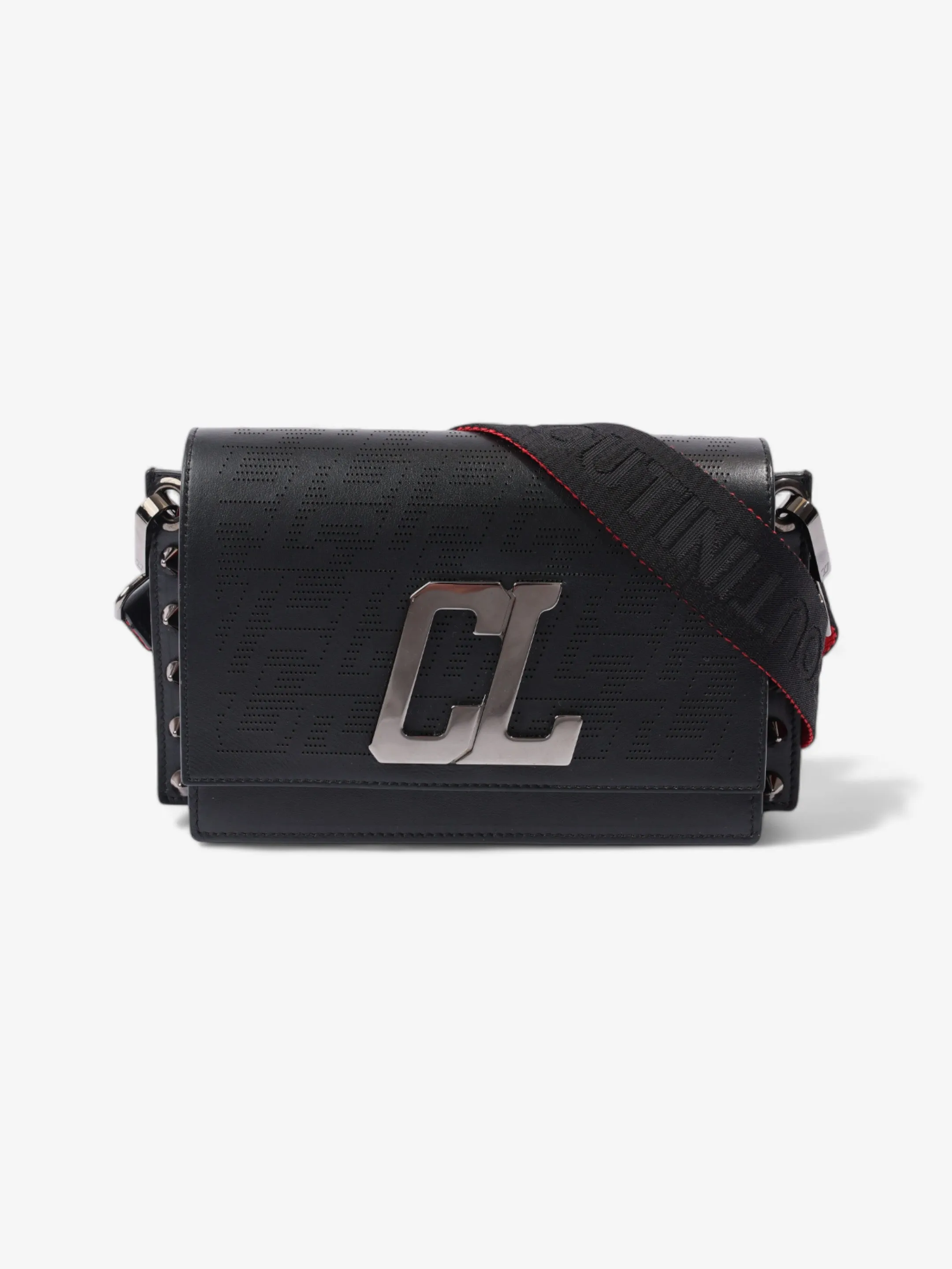 Christian Louboutin Wallstrap Messenger Bag Black / Red Leather