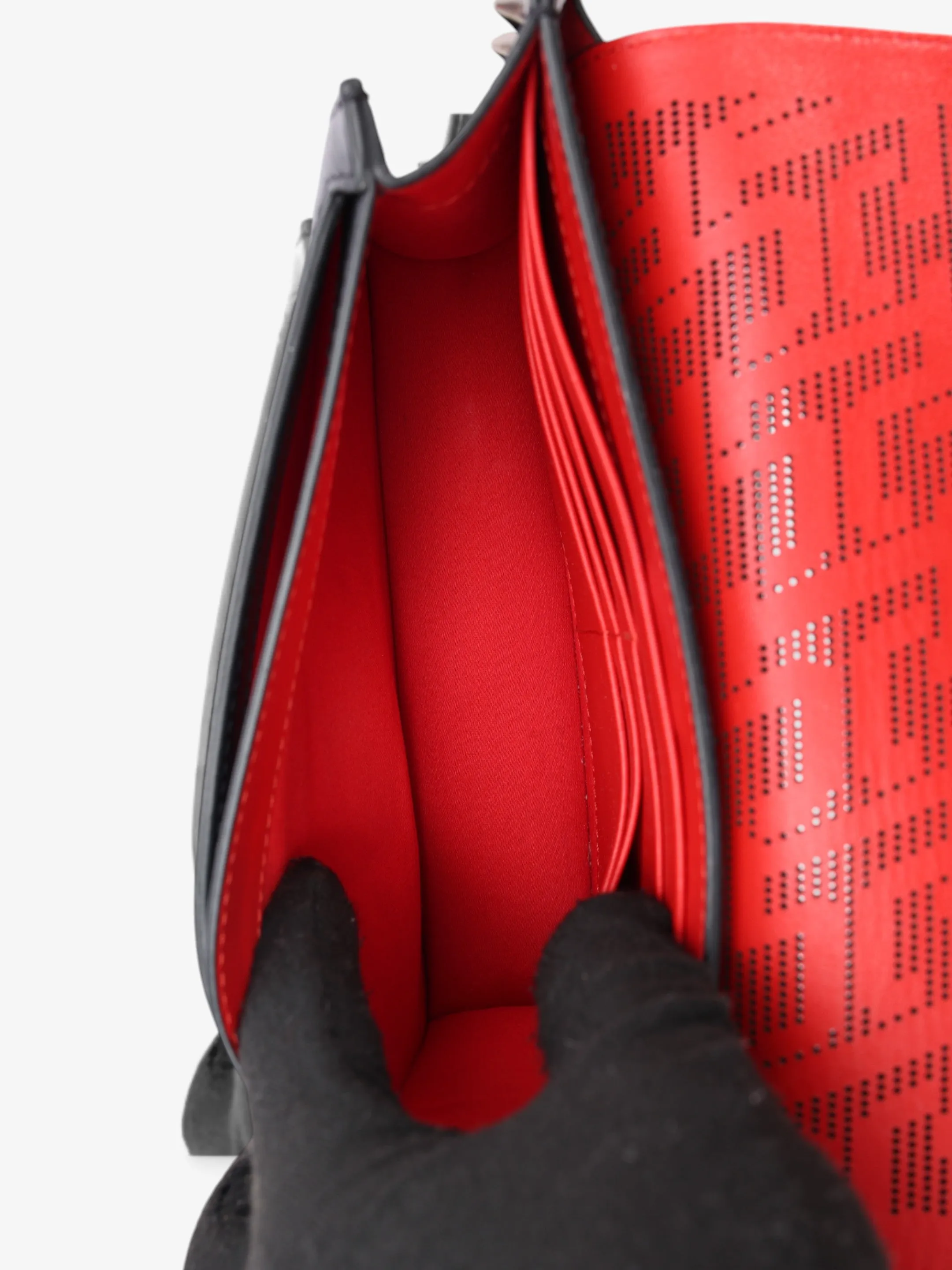 Christian Louboutin Wallstrap Messenger Bag Black / Red Leather