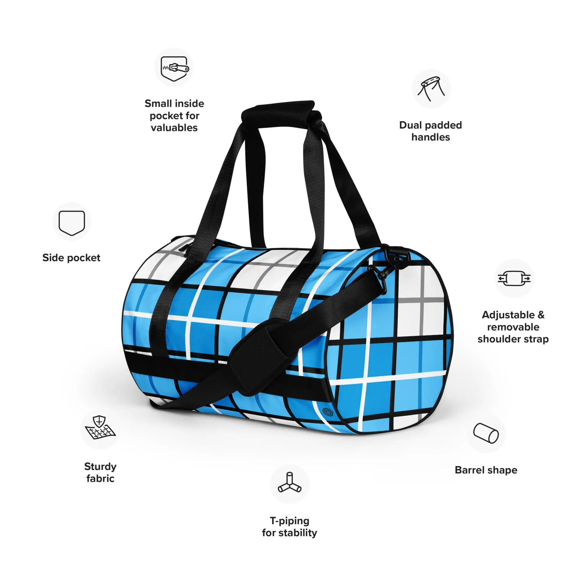 ✨'Clyde Sky Blue' Happy Tartan® Gym Bag✨