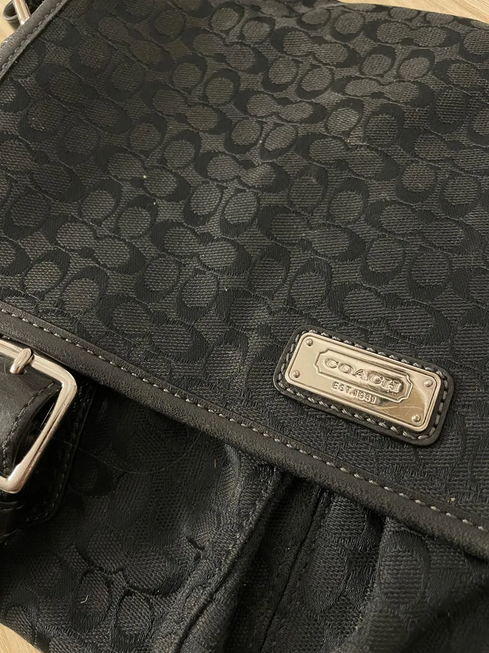 coach signature canvas saddle messenger bag