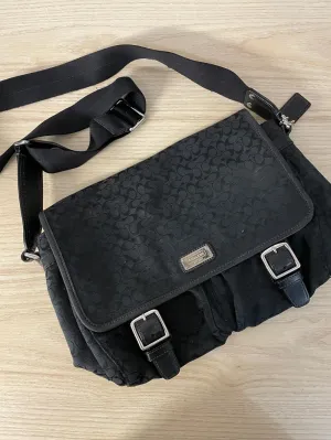 coach signature canvas saddle messenger bag