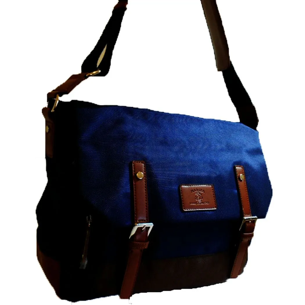 Color Block Canvas grey  School form Messenger bag IPad Laptop marsea pockets