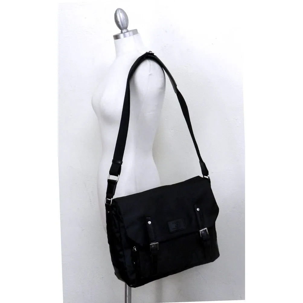 Color Block Canvas grey  School form Messenger bag IPad Laptop marsea pockets