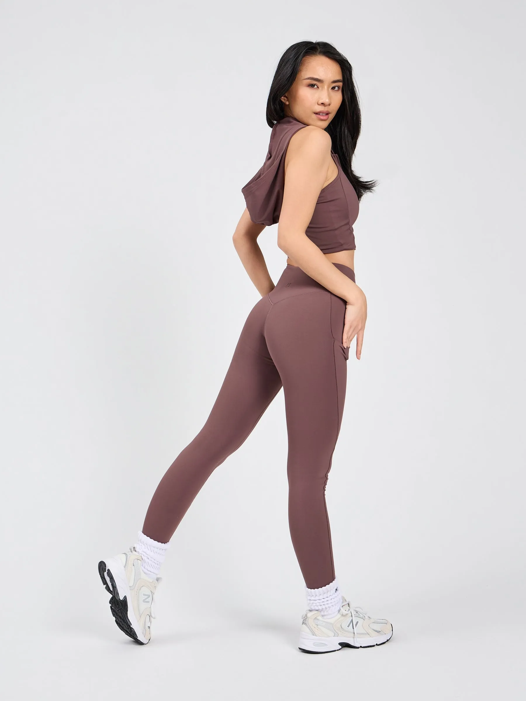 Colorado Crop Hoodie - Mocha Berry
