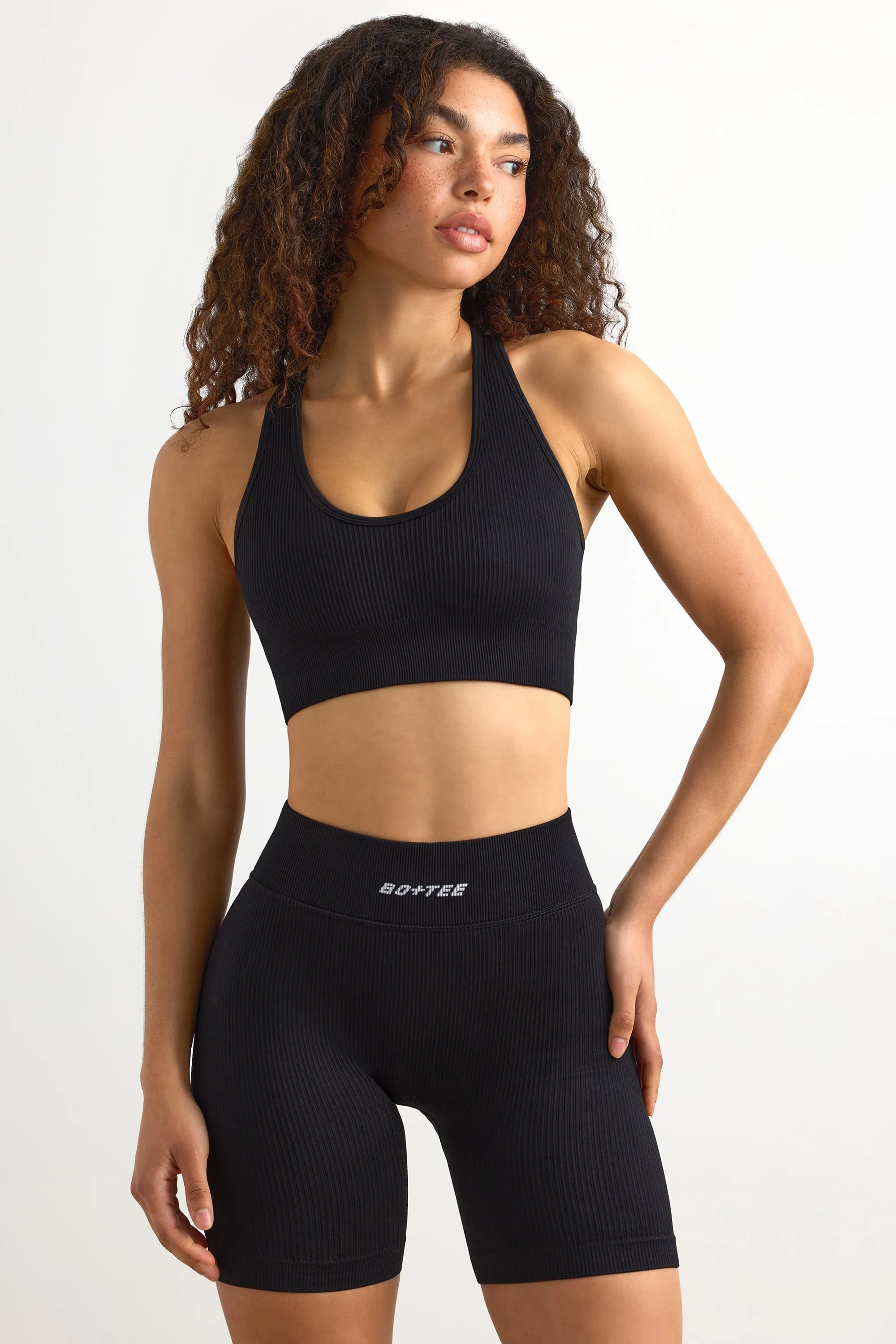 Concentrate - FlexiRib Wide Strap Sports Bra in Black