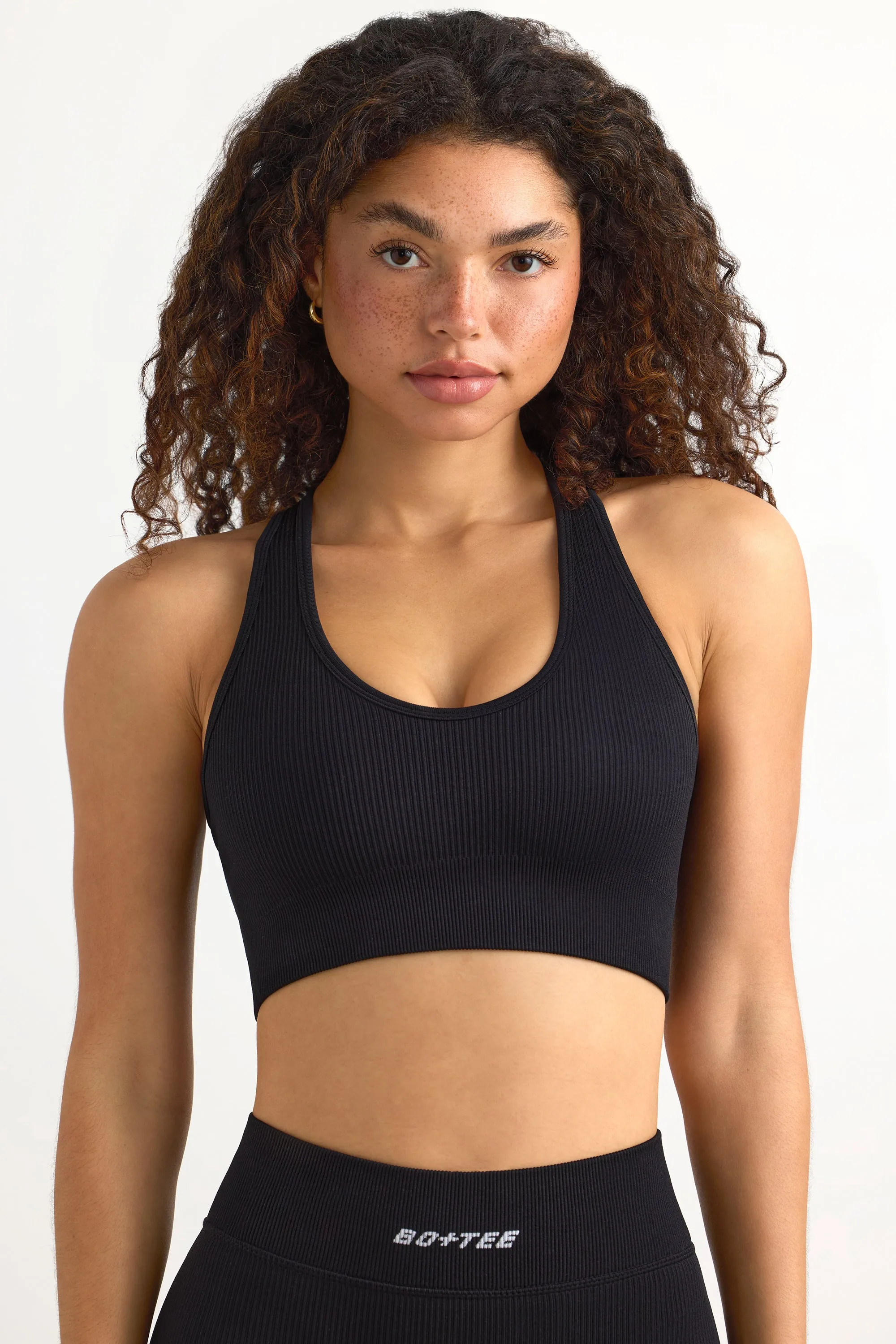 Concentrate - FlexiRib Wide Strap Sports Bra in Black