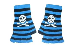 Copy of Black and Blue Skull Fingerless Gloves