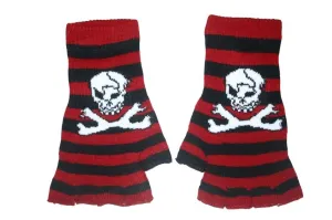 Copy of Black and Red Skull Fingerless Gloves