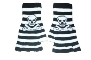 Copy of Black and White Skull Fingerless Gloves