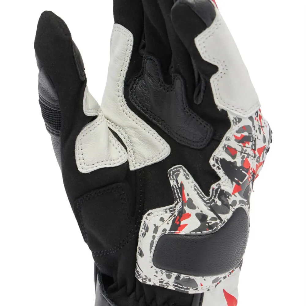 Dainese Mig 3 Unisex Leather Gloves Black / Red Spray / White