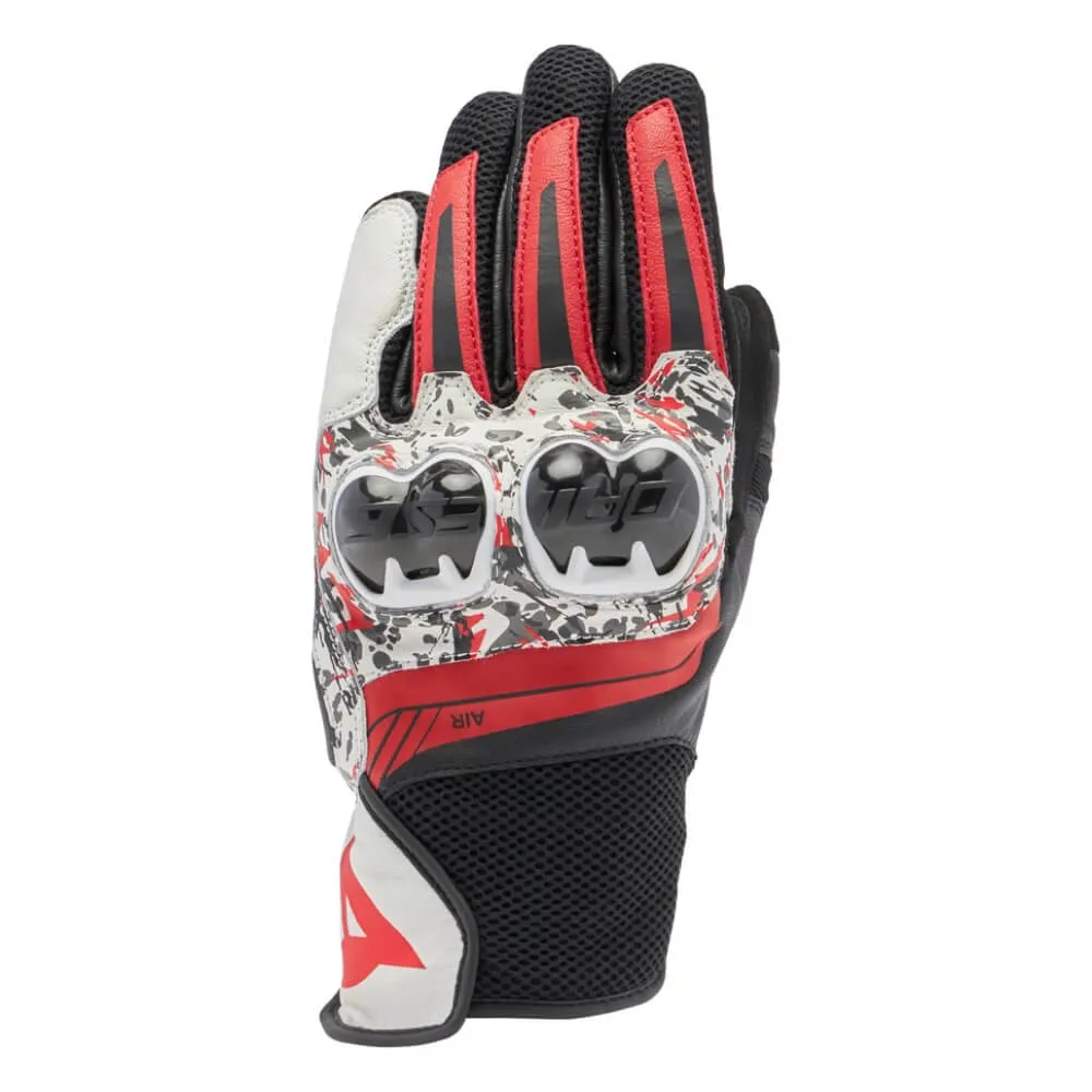 Dainese Mig 3 Unisex Leather Gloves Black / Red Spray / White