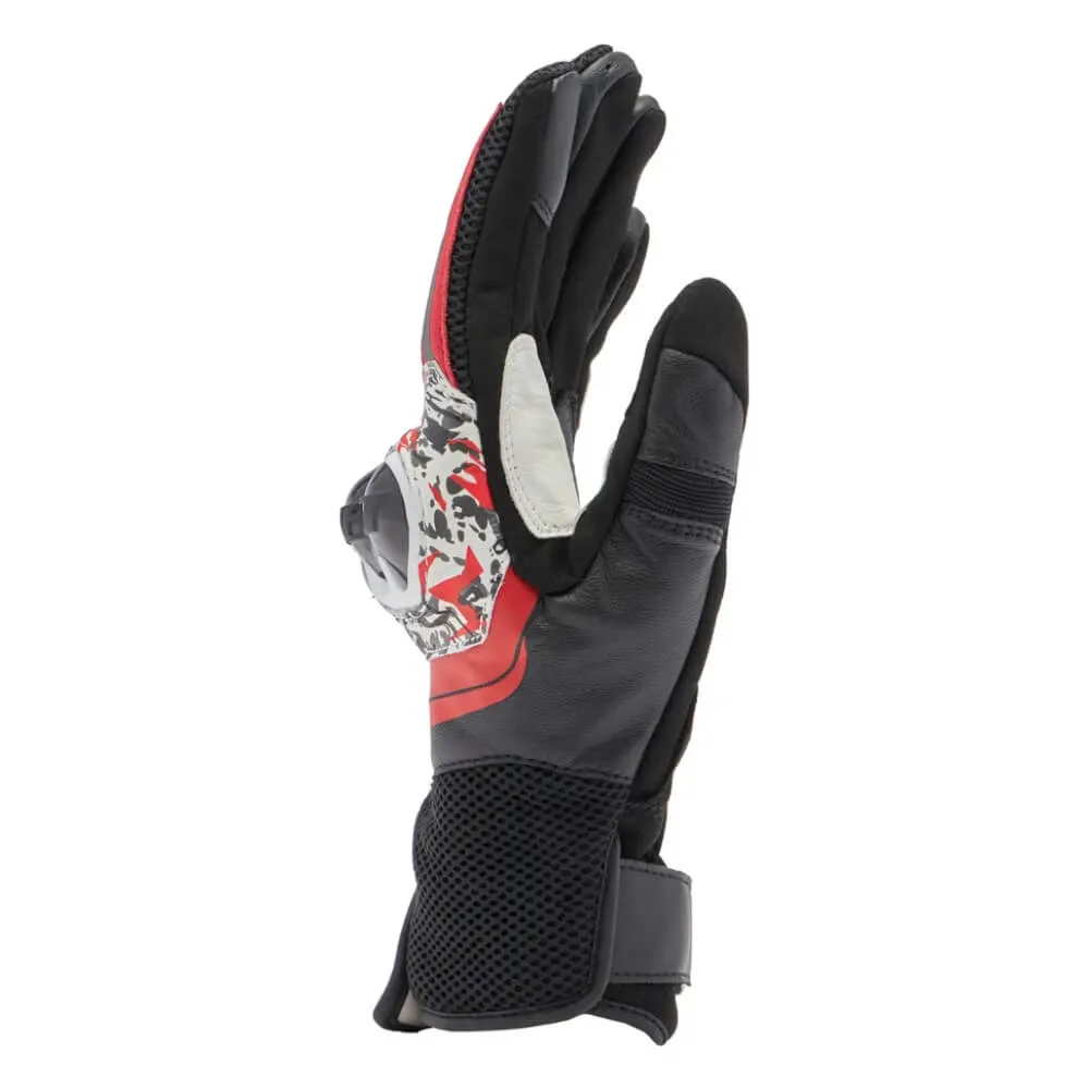 Dainese Mig 3 Unisex Leather Gloves Black / Red Spray / White
