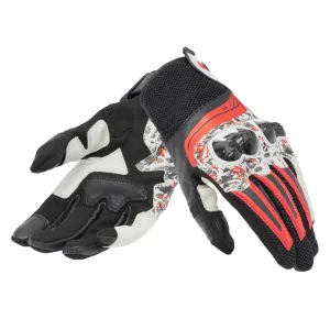 Dainese Mig 3 Unisex Leather Gloves Black / Red Spray / White