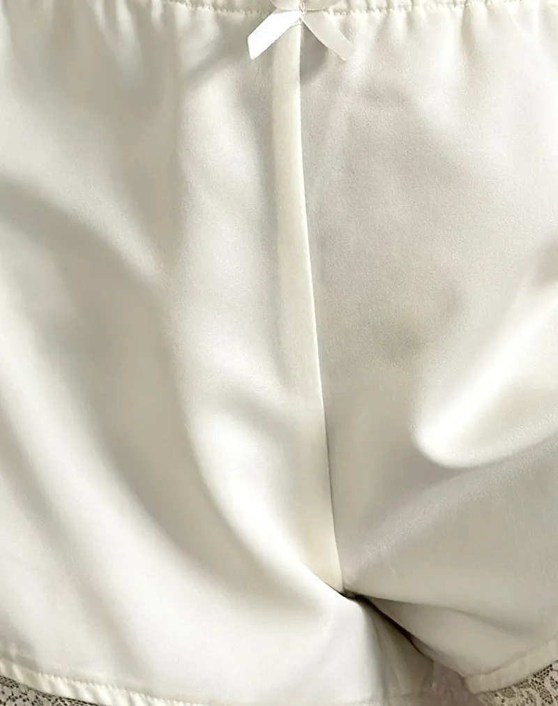 Deba Shorts in Satin Ivory