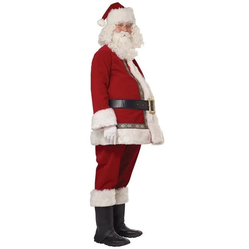Deluxe Jolly Santa Claus Men's Christmas Costume