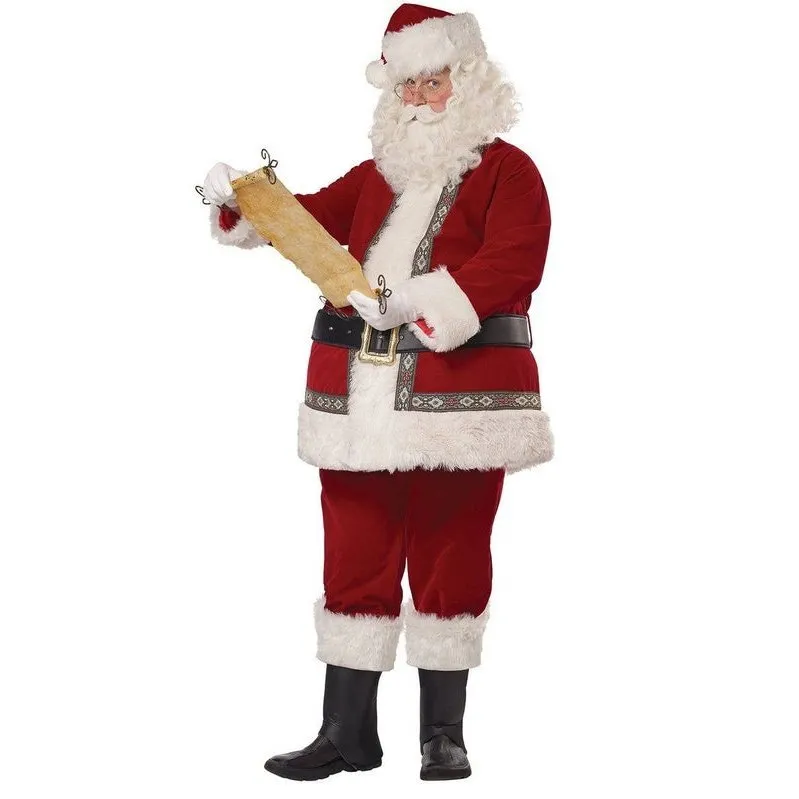 Deluxe Jolly Santa Claus Men's Christmas Costume