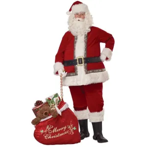 Deluxe Jolly Santa Claus Men's Christmas Costume