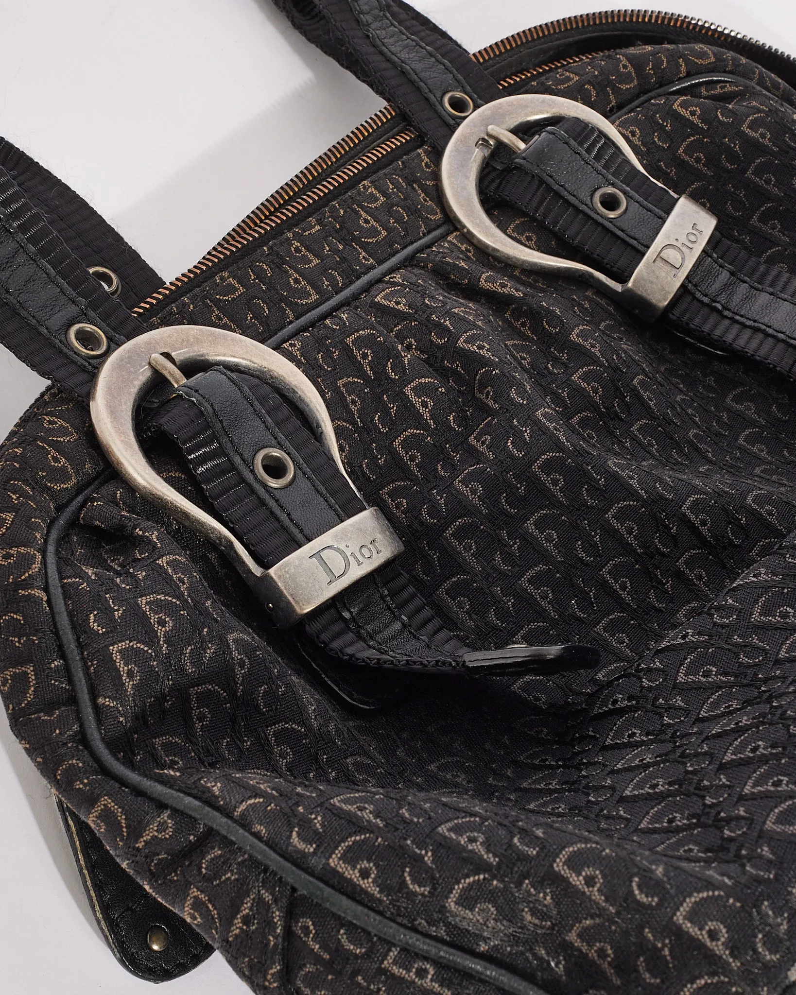 Dior Vintage Black Diorissimo Canvas Tote Bag