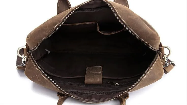 Distressed Leather Briefcase, Leather Laptop Bag