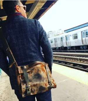Distressed Messenger, Leather Laptop Bag, Handmade Leather Crossbody Messenger Bag