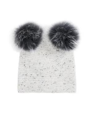 Donegal Cashmere Beanie with Pom Pom
